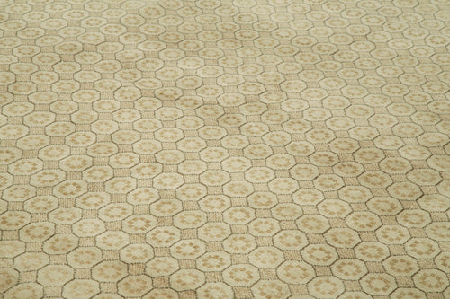 Tebriz Bej Klasik Pamuk Yün El Dokuma Halısı 271x382 Agacan