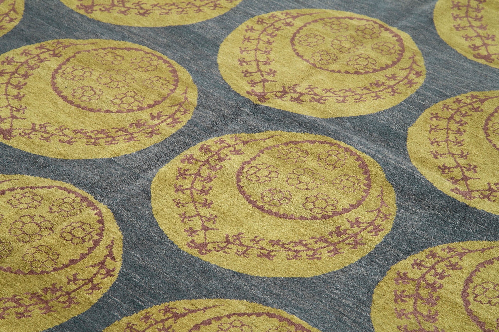 Tebriz Mavi Klasik Pamuk Yün El Dokuma Halısı 275x366 Agacan