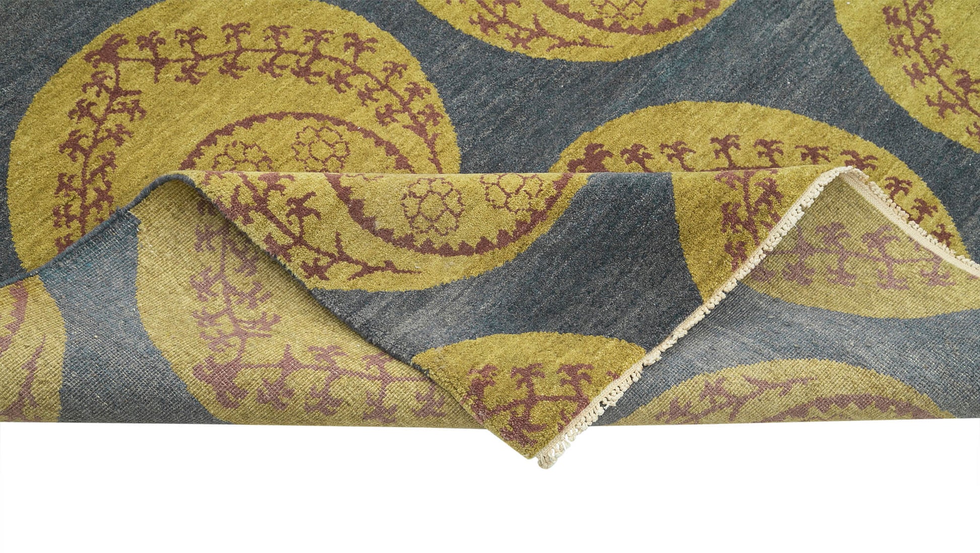 Tebriz Mavi Klasik Pamuk Yün El Dokuma Halısı 275x366 Agacan