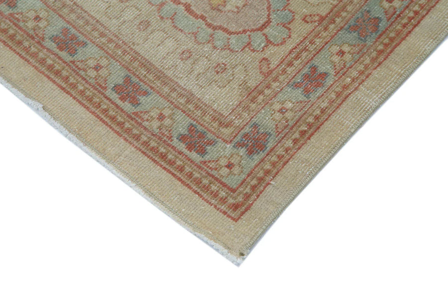 Red & Beige Floral Vintage Turkish Rug 266x364 cm (8'9" x 11'11") – in the living room