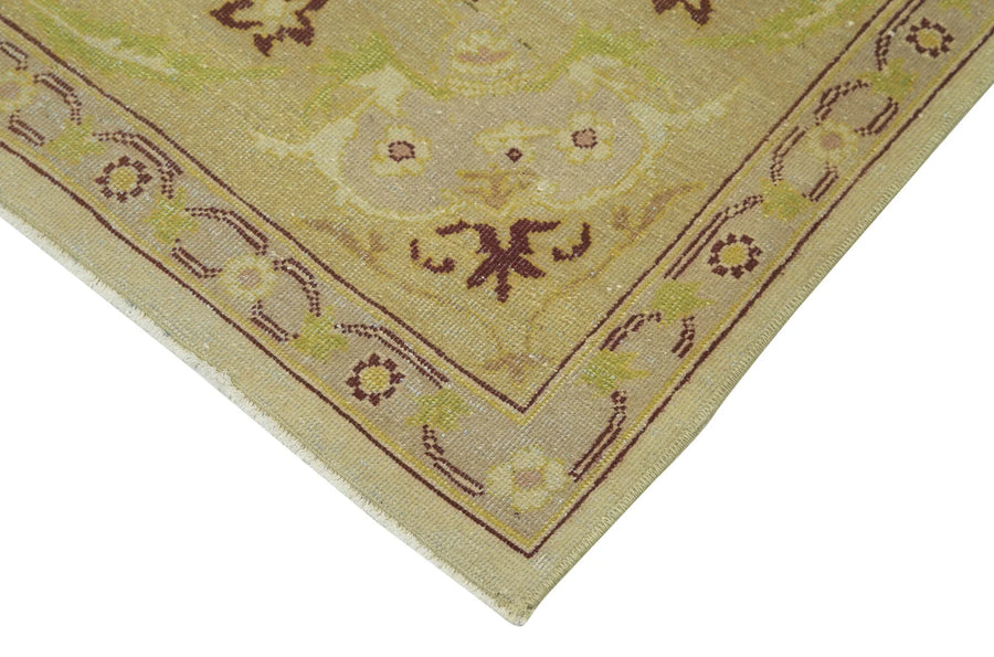 Bej Yeşil Çiçekli Yün El Dokuma Halı 234x330 cm – Oturma odası kullanımı