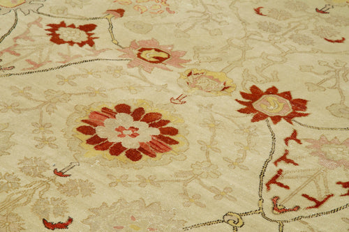 Tebriz Bej Klasik Pamuk Yün El Dokuma Halısı 270x360 Agacan