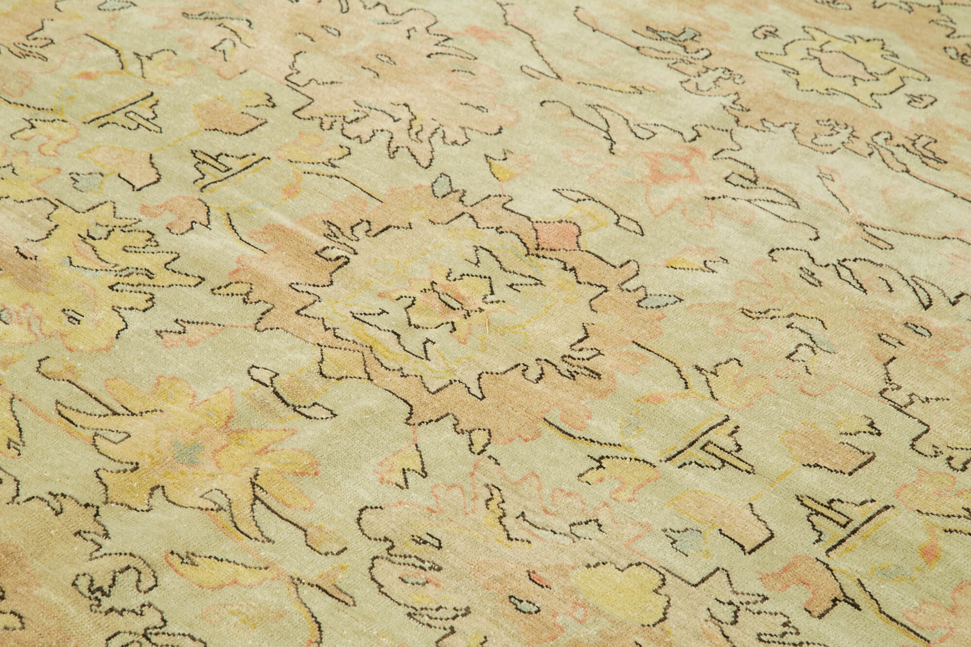 Tebriz Bej Klasik Pamuk Yün El Dokuma Halısı 250x293 Agacan