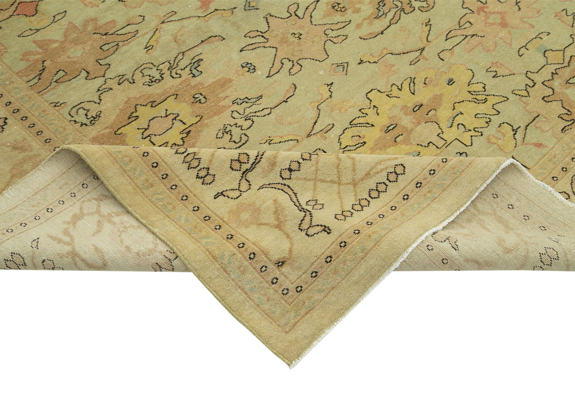 Tebriz Bej Klasik Pamuk Yün El Dokuma Halısı 250x293 Agacan