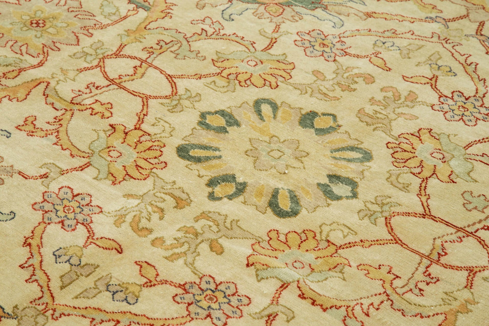 Tebriz Bej Klasik Pamuk Yün El Dokuma Halısı 250x300 Agacan