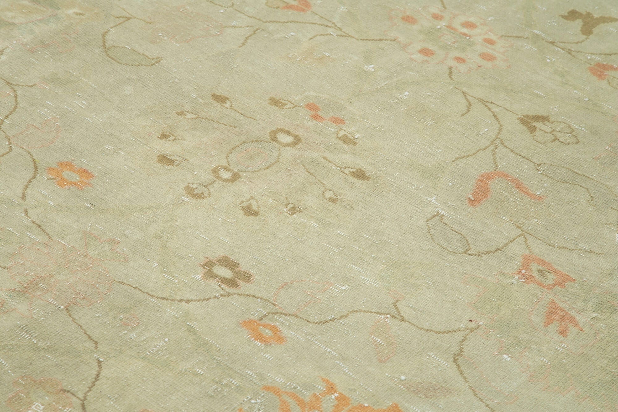 Tebriz Yeşil Klasik Pamuk Yün El Dokuma Halısı 256x300 Agacan