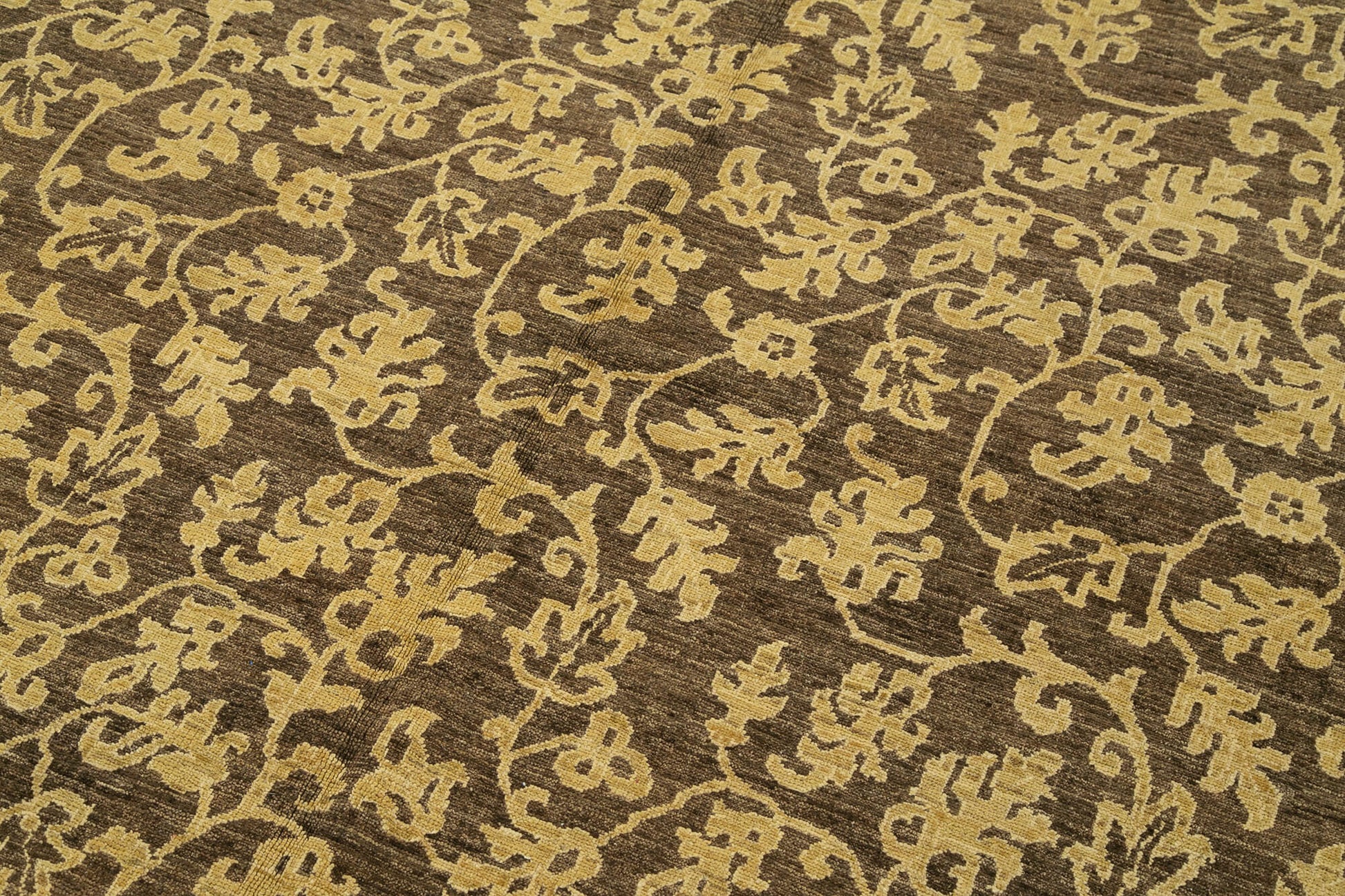 Tebriz Kahverengi Klasik Pamuk Yün El Dokuma Halısı 245x295 Agacan