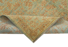 Tebriz Yeşil Klasik Pamuk Yün El Dokuma Halısı 187x270 Agacan