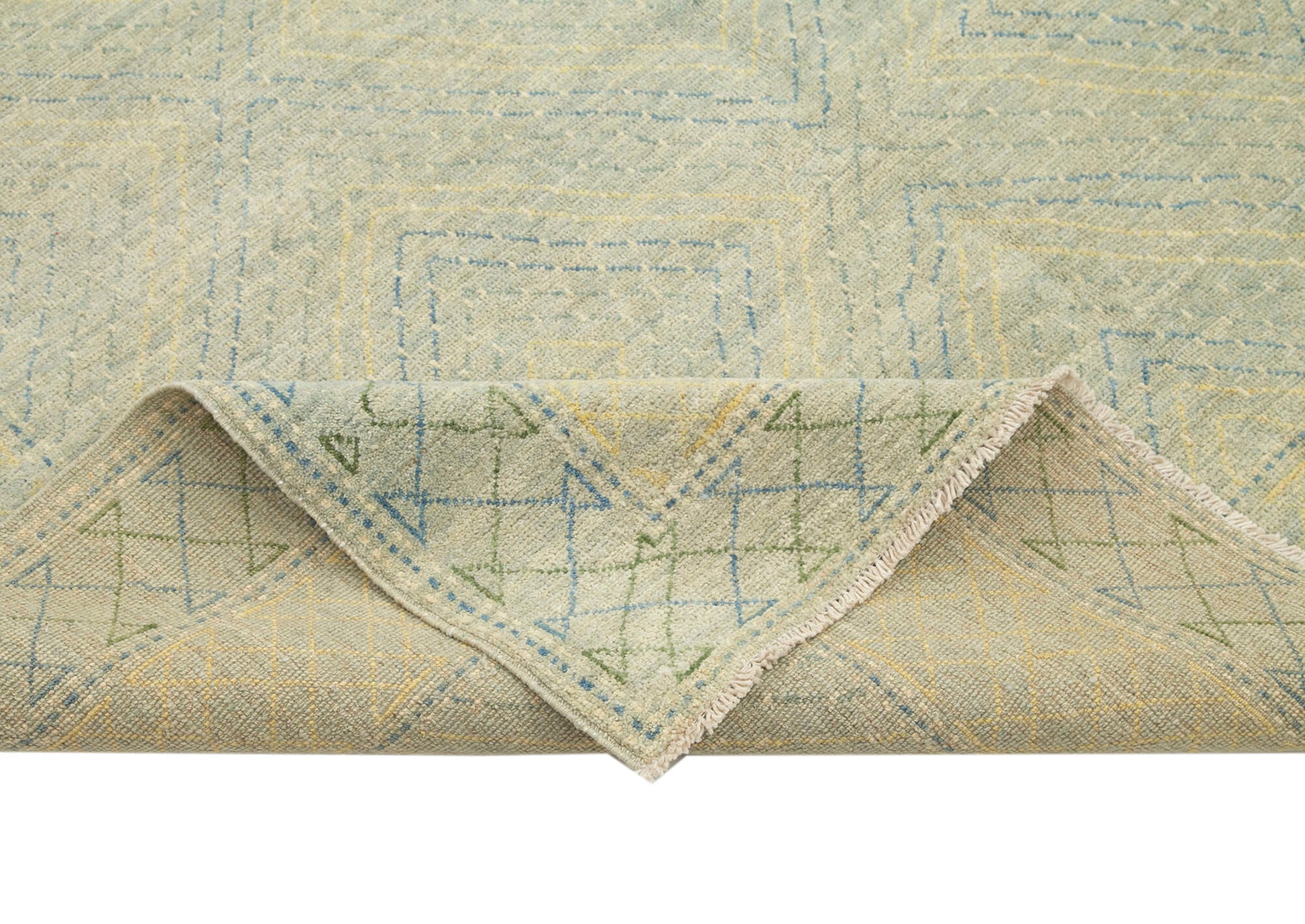 Tebriz Mavi Klasik Pamuk Yün El Dokuma Halısı 188x270 Agacan