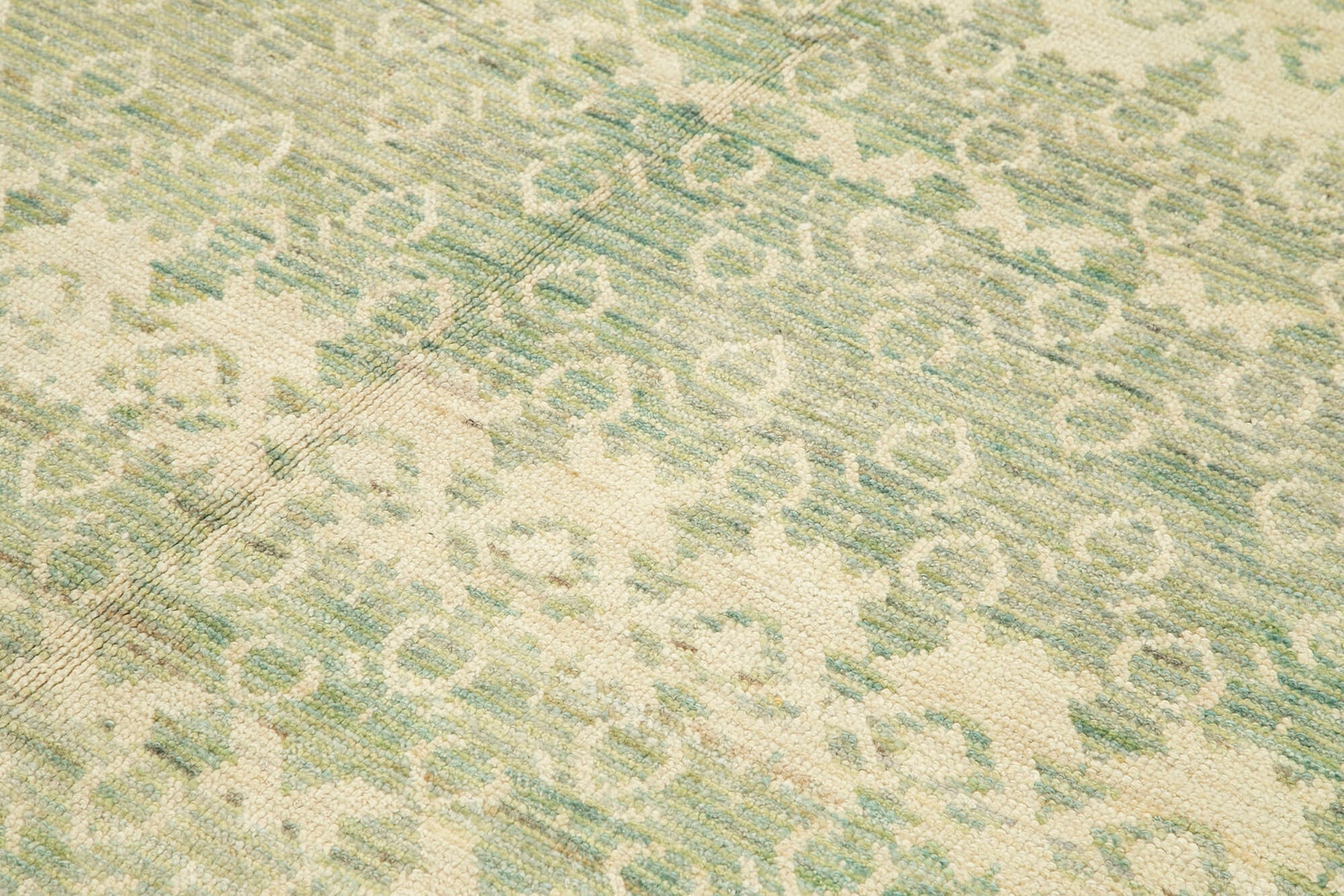 Tebriz Yeşil Klasik Pamuk Yün El Dokuma Halısı 188x271 Agacan