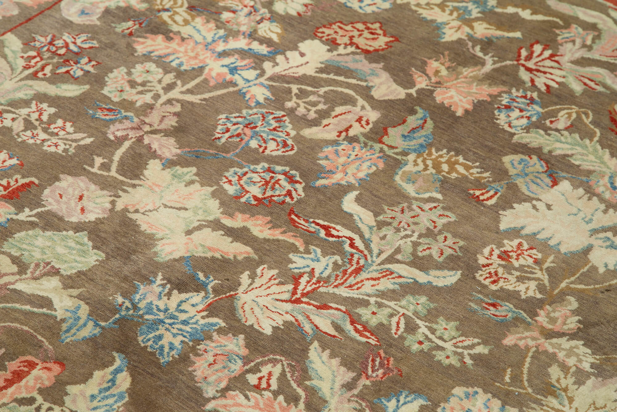 Tebriz Kahverengi Klasik Pamuk Yün El Dokuma Halısı 153x201 Agacan