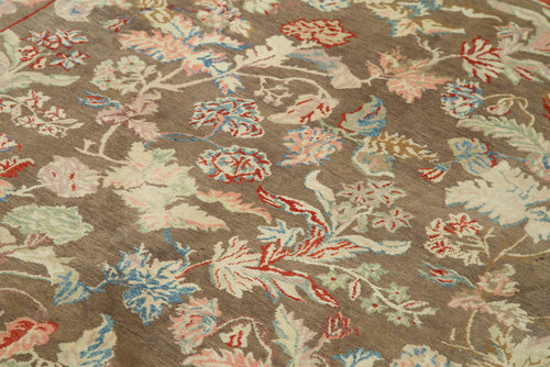 Tebriz Kahverengi Klasik Pamuk Yün El Dokuma Halısı 153x201 Agacan