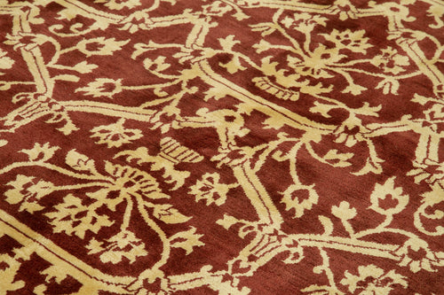 Tebriz Kırmızı Klasik Pamuk Yün El Dokuma Halısı 254x306 Agacan