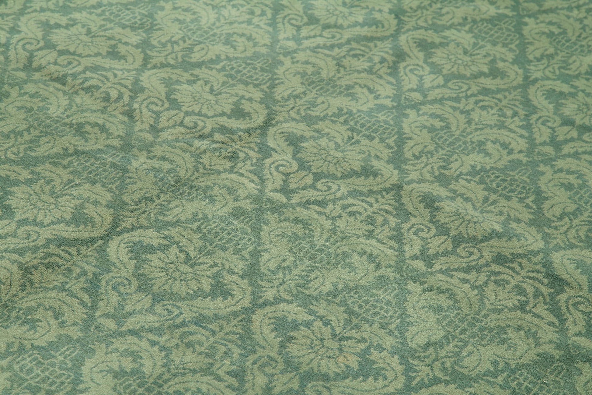 Tebriz Turkuaz Klasik Pamuk Yün El Dokuma Halısı 258x360 Agacan