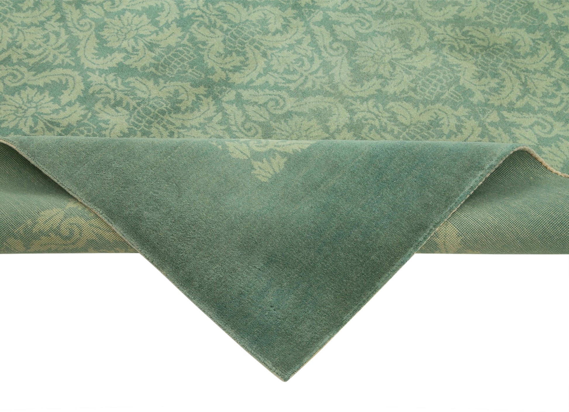 Tebriz Turkuaz Klasik Pamuk Yün El Dokuma Halısı 258x360 Agacan