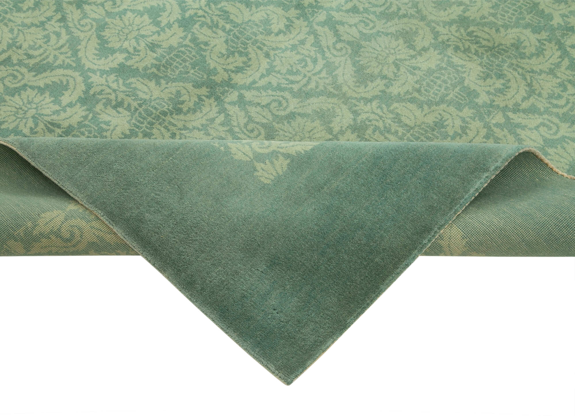 Tebriz Turkuaz Klasik Pamuk Yün El Dokuma Halısı 258x360 Agacan