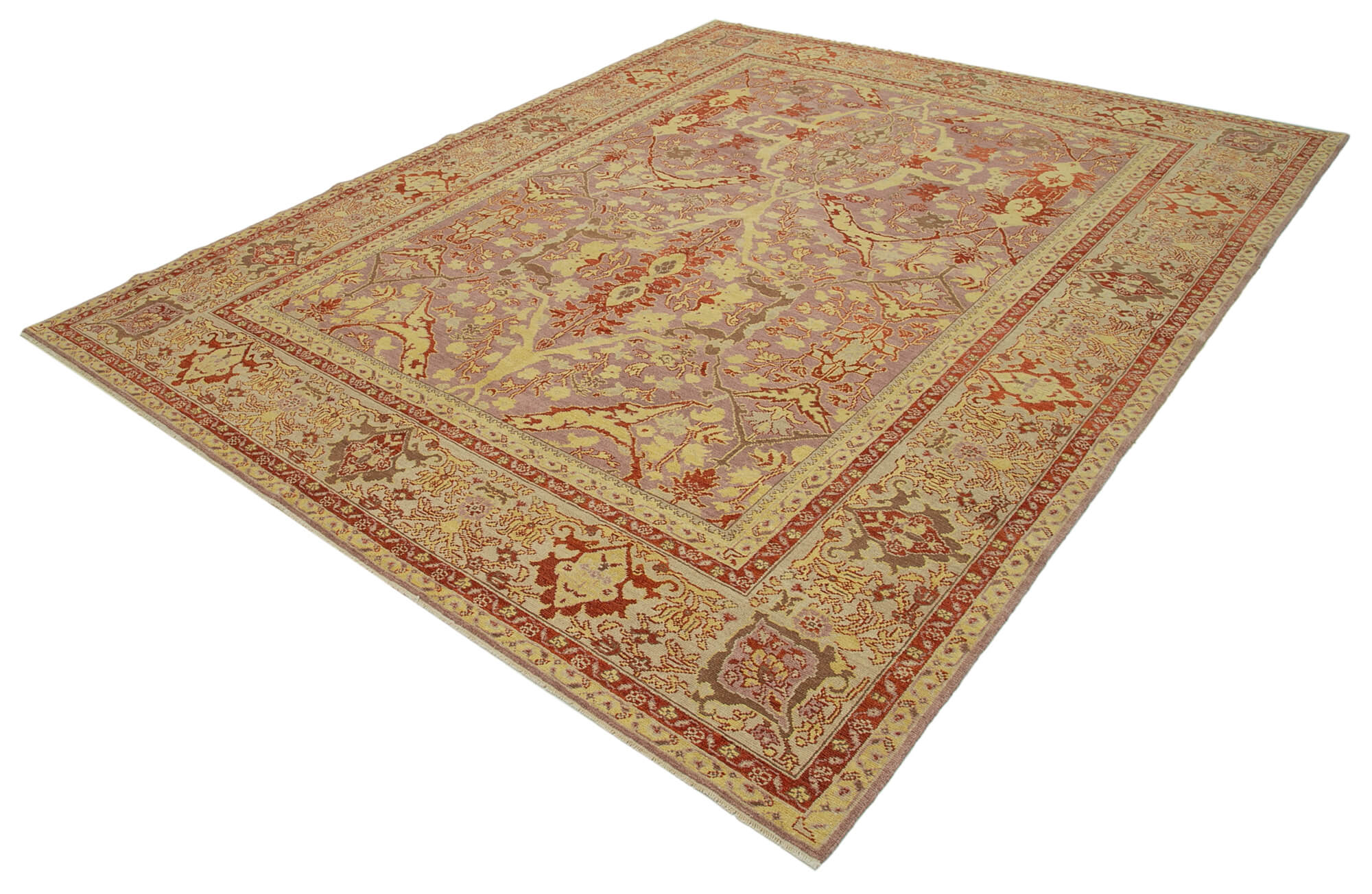 Tebriz Mor Klasik Pamuk Yün El Dokuma Halısı 240x307 Agacan