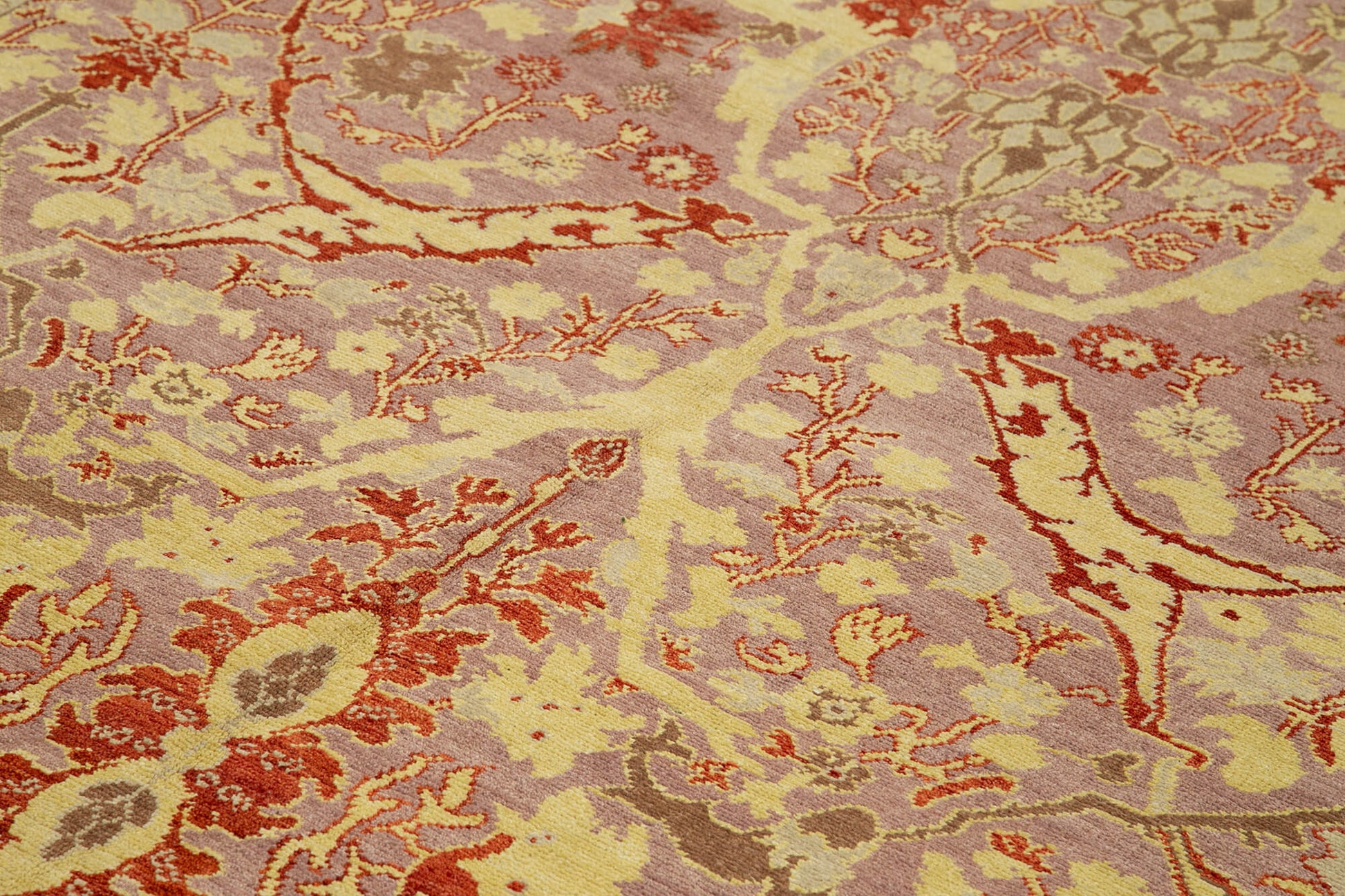 Tebriz Mor Klasik Pamuk Yün El Dokuma Halısı 240x307 Agacan