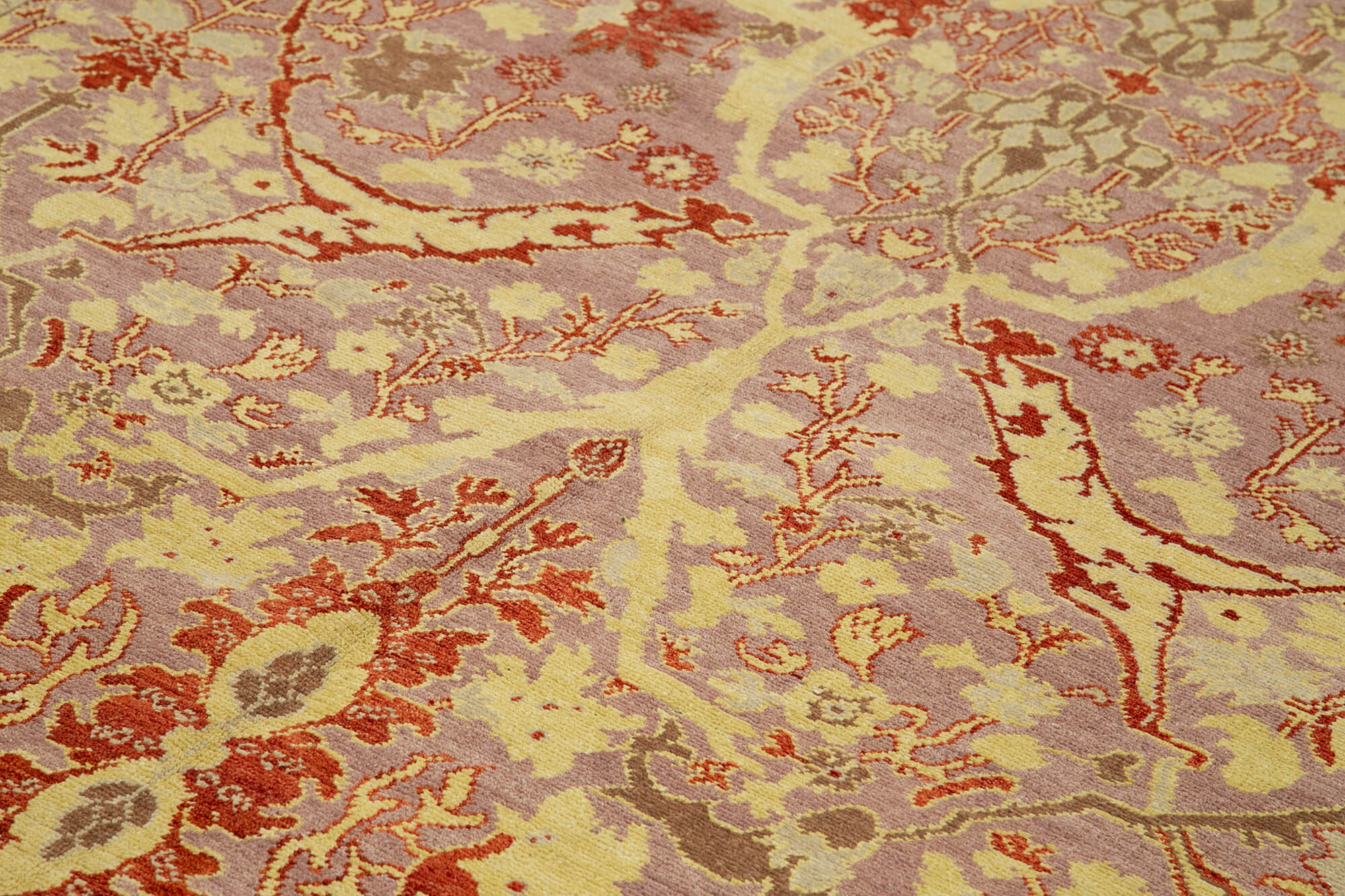 Tebriz Mor Klasik Pamuk Yün El Dokuma Halısı 240x307 Agacan