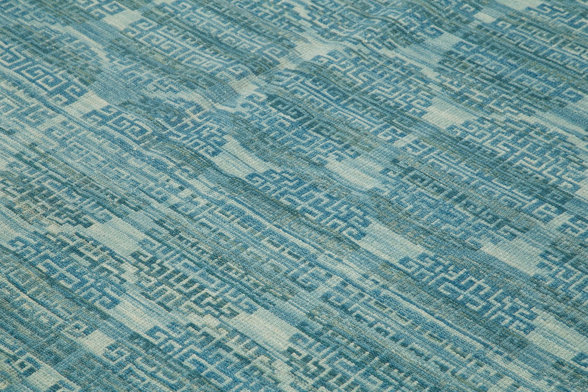 Tebriz Mavi Klasik Pamuk Yün El Dokuma Halısı 253x300 Agacan