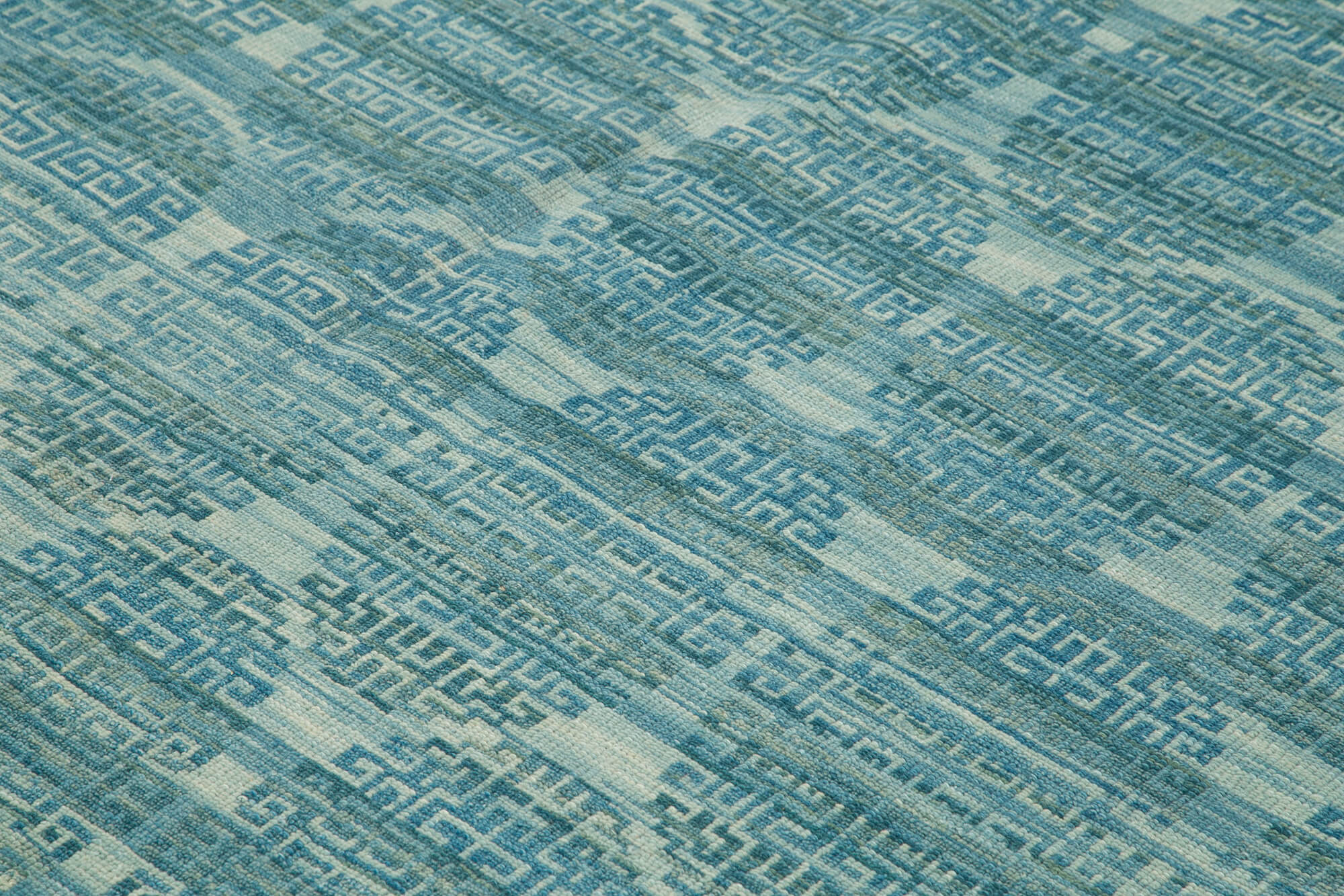 Tebriz Mavi Klasik Pamuk Yün El Dokuma Halısı 253x300 Agacan