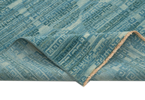 Tebriz Mavi Klasik Pamuk Yün El Dokuma Halısı 253x300 Agacan