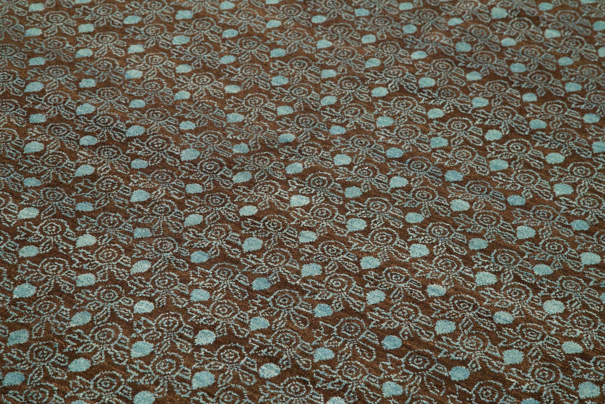 Tebriz Turkuaz Klasik Pamuk Yün El Dokuma Halısı 181x273 Agacan