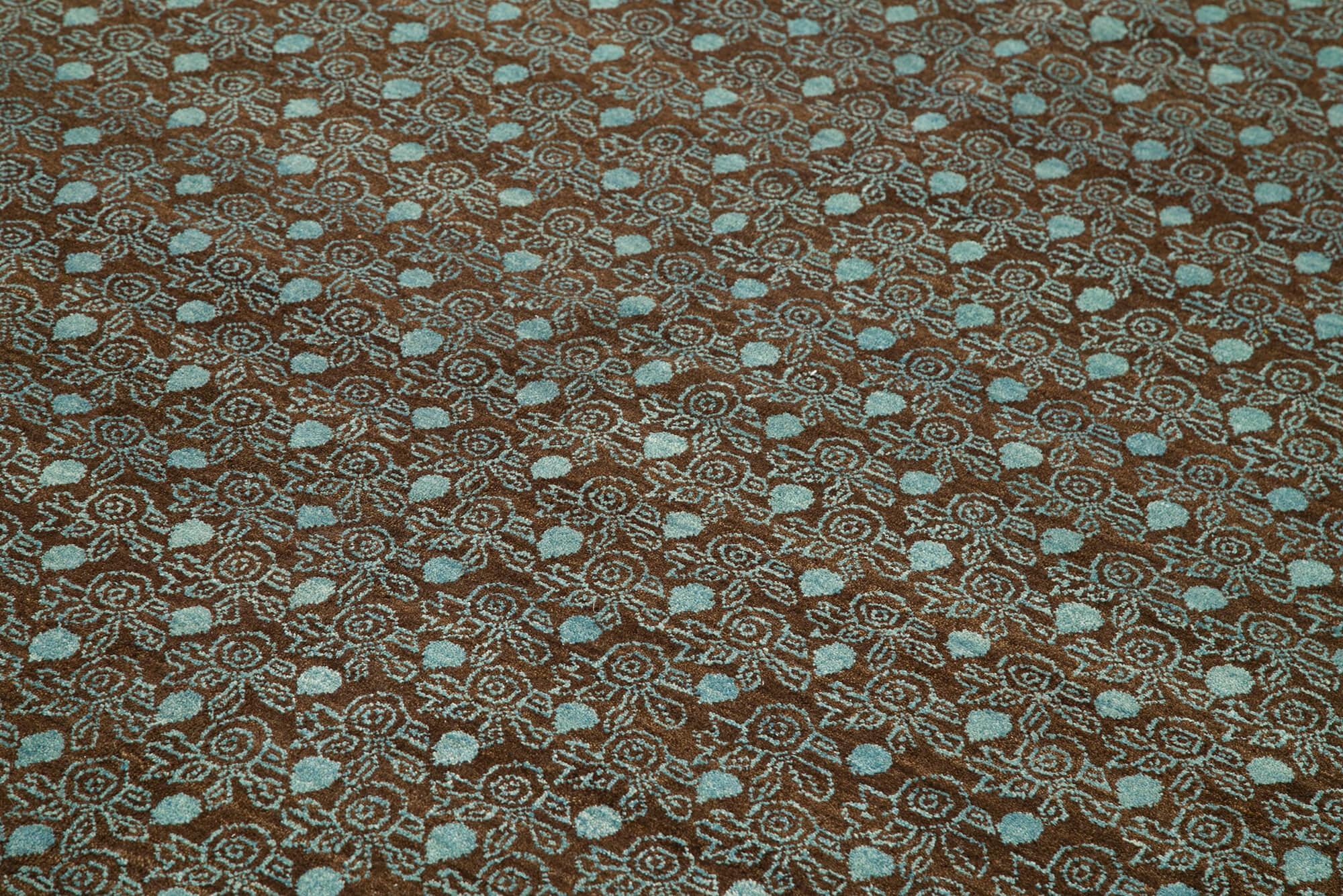 Tebriz Turkuaz Klasik Pamuk Yün El Dokuma Halısı 181x273 Agacan