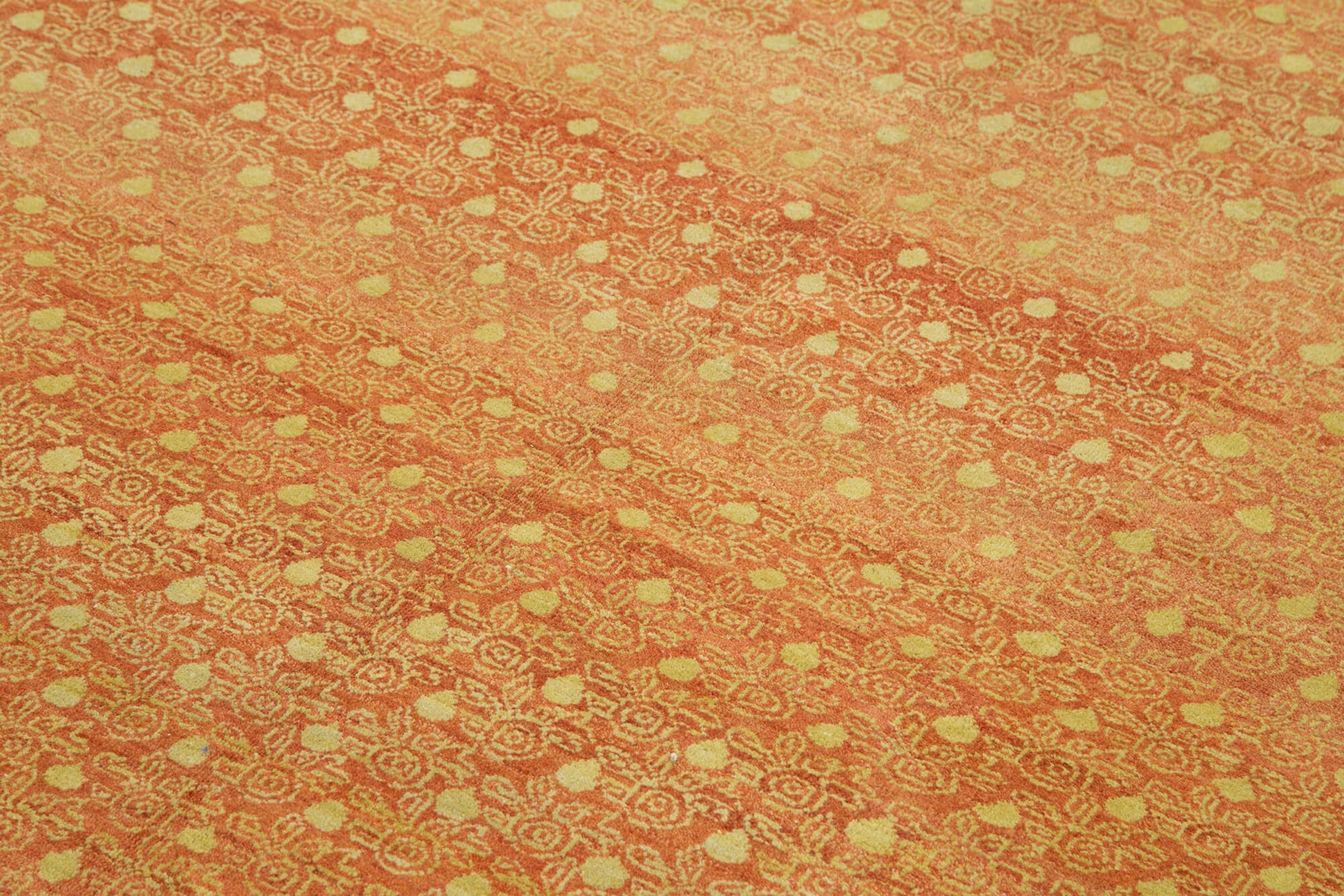 Tebriz Sarı Klasik Pamuk Yün El Dokuma Halısı 180x244 Agacan