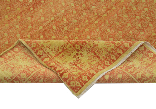 Tebriz Sarı Klasik Pamuk Yün El Dokuma Halısı 180x244 Agacan