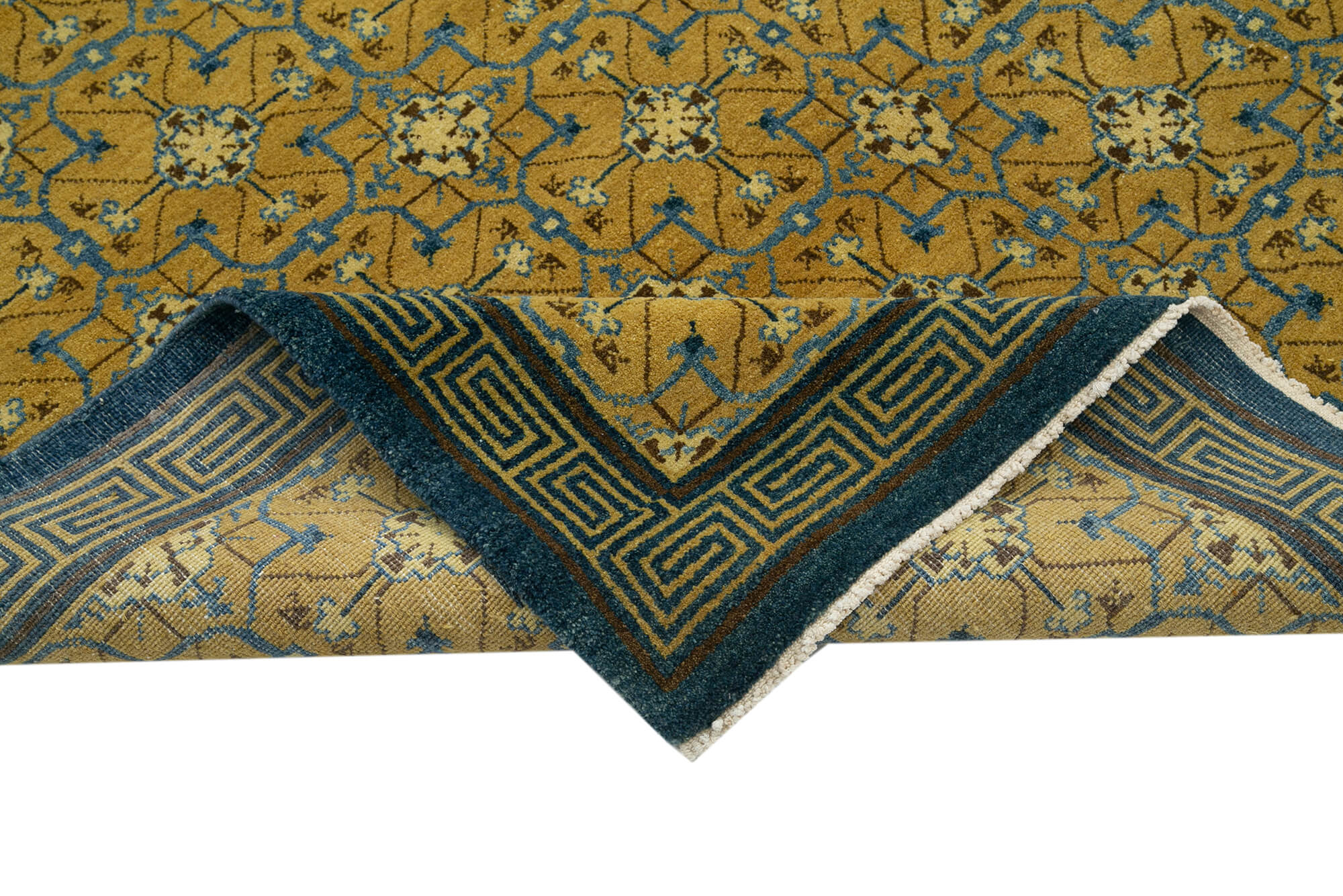 Tebriz Yeşil Klasik Pamuk Yün El Dokuma Halısı 177x283 Agacan