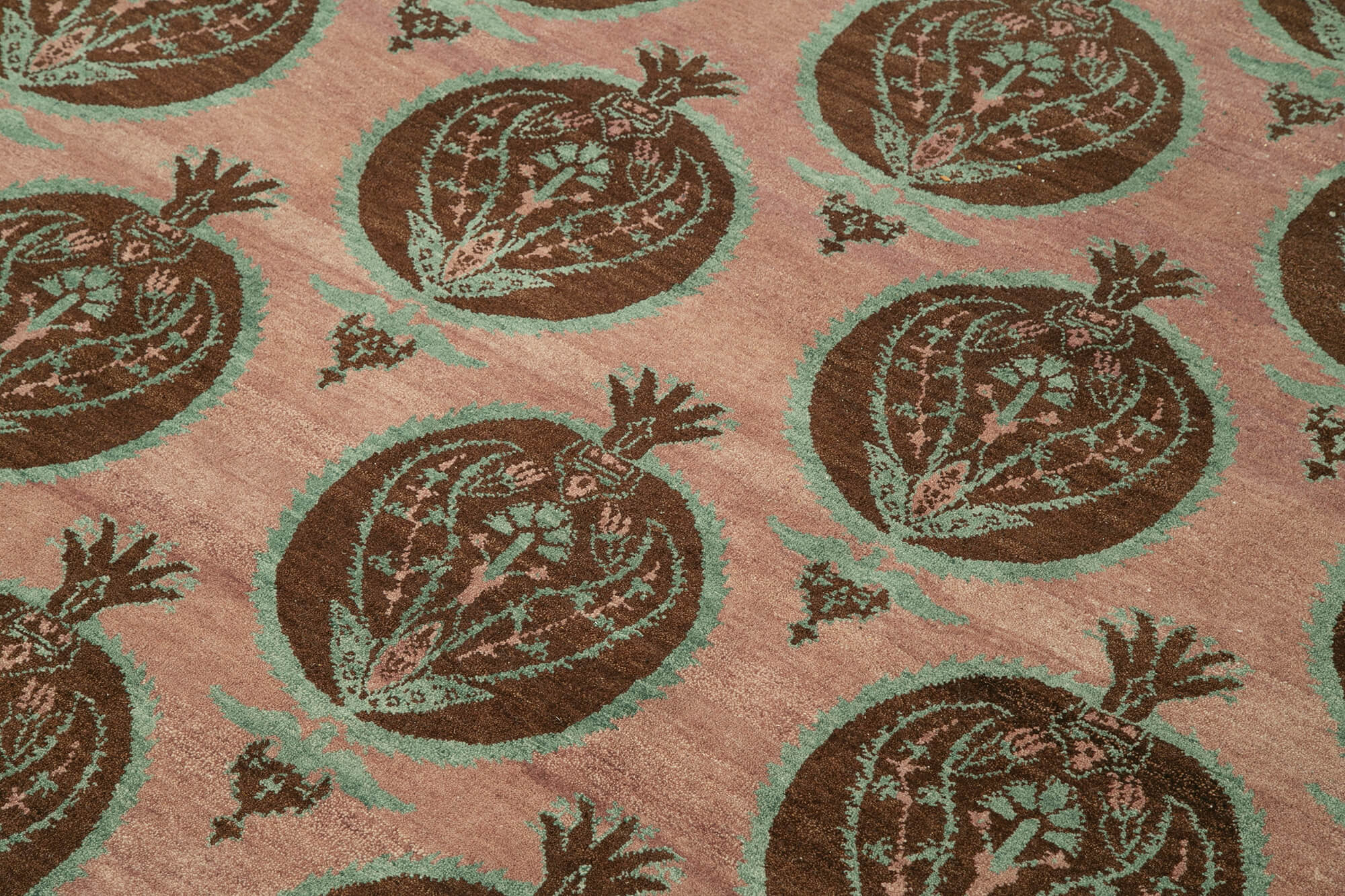 Tebriz Mor Klasik Pamuk Yün El Dokuma Halısı 275x363 Agacan