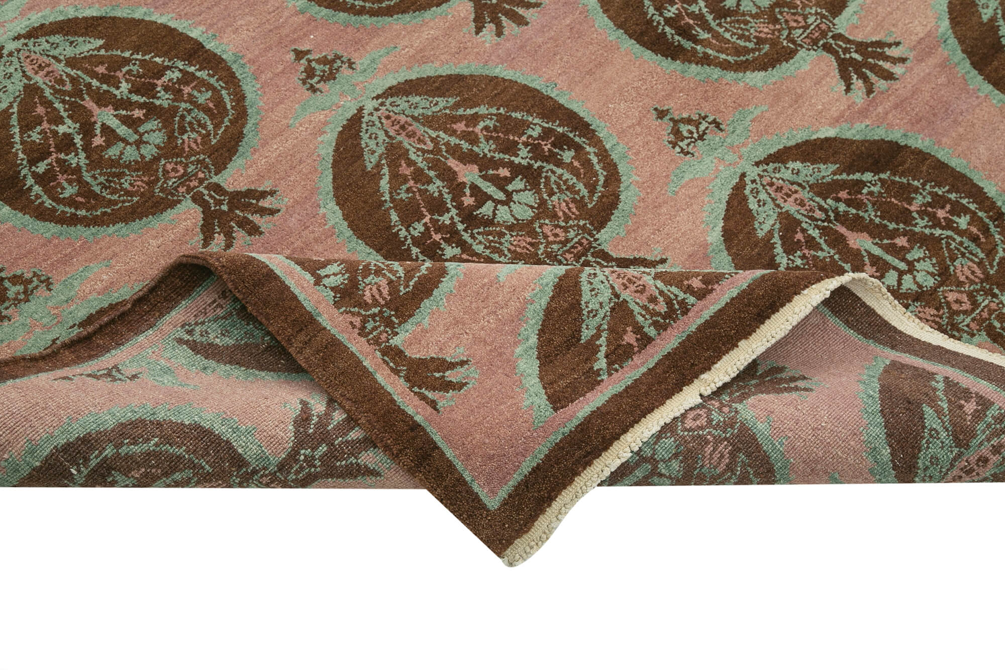 Tebriz Mor Klasik Pamuk Yün El Dokuma Halısı 275x363 Agacan