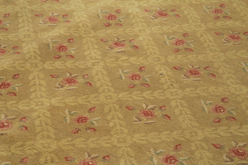 Tebriz Sarı Klasik Pamuk Yün El Dokuma Halısı 278x391 Agacan