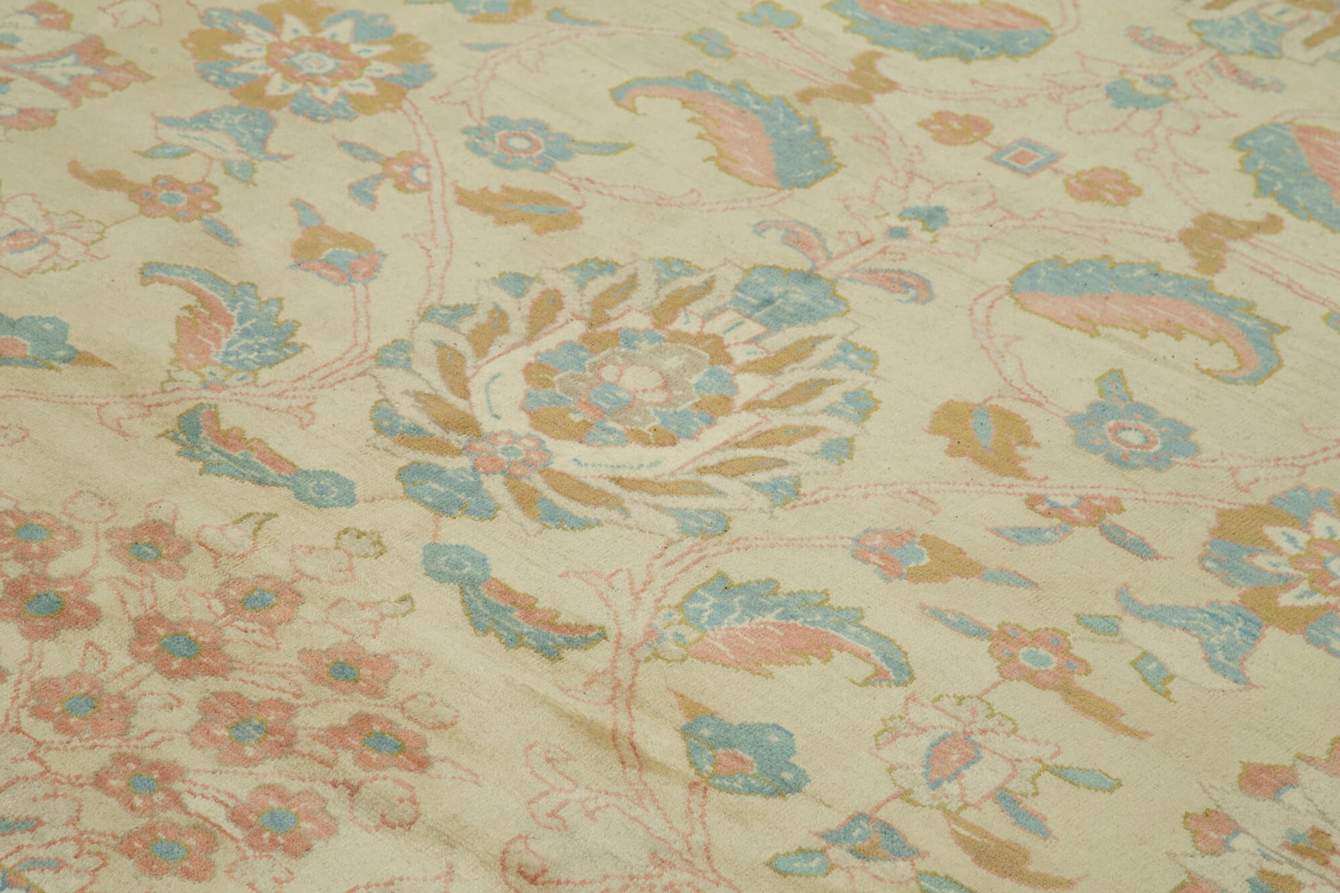 Tebriz Bej Klasik Pamuk Yün El Dokuma Halısı 325x419 Agacan