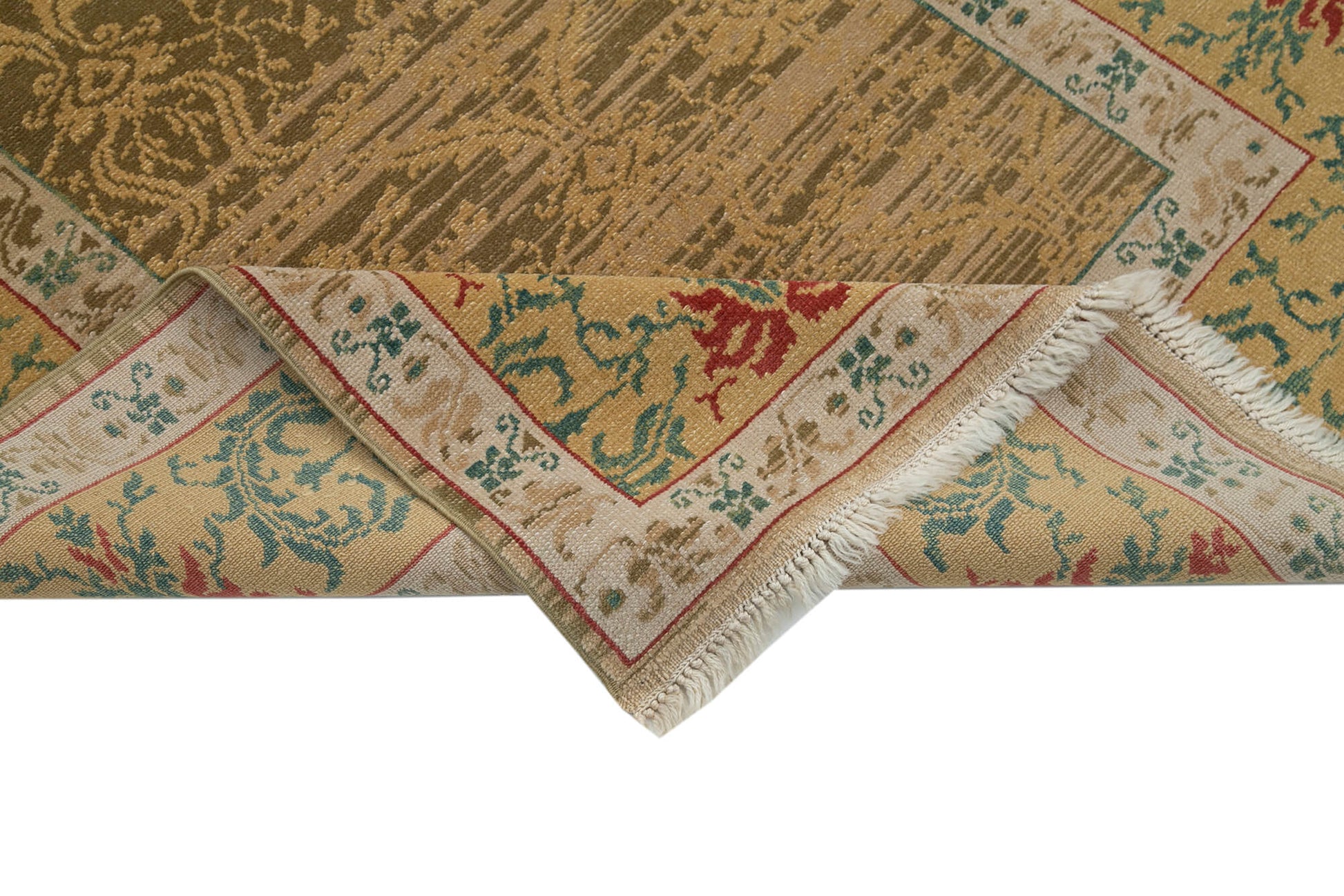 Tebriz Kahverengi Klasik Pamuk Yün El Dokuma Halısı 125x180 Agacan