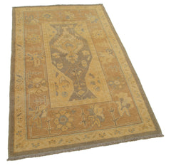 Tebriz Turuncu Klasik Pamuk Yün El Dokuma Halısı 109x175 Agacan