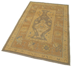 Tebriz Turuncu Klasik Pamuk Yün El Dokuma Halısı 109x175 Agacan