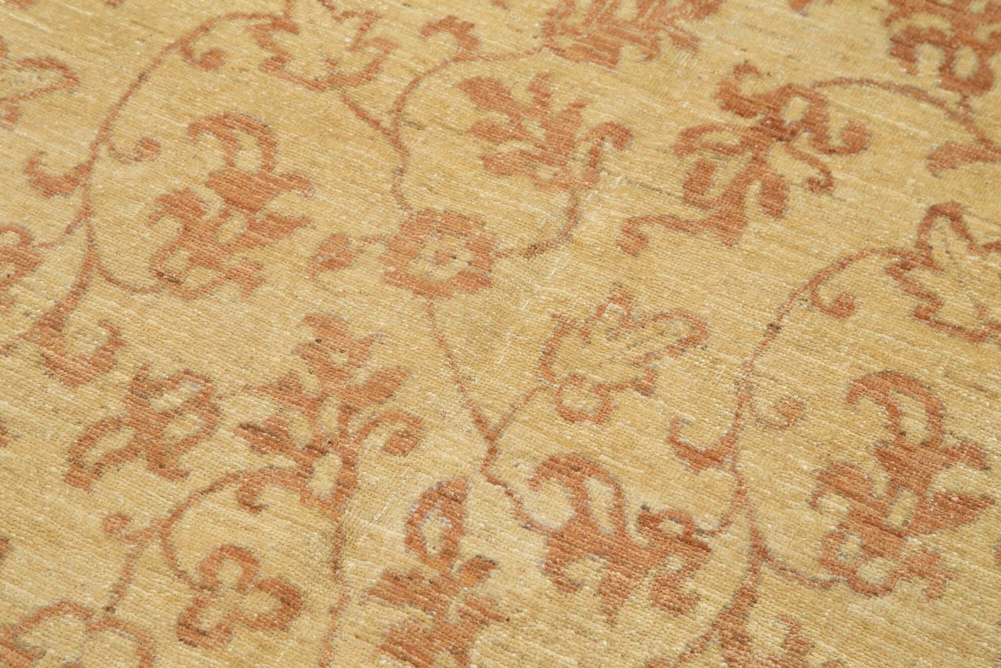 Tebriz Sarı Klasik Pamuk Yün El Dokuma Halısı 115x180 Agacan