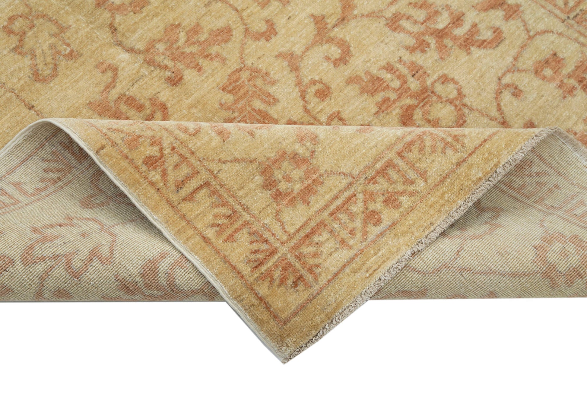 Tebriz Sarı Klasik Pamuk Yün El Dokuma Halısı 115x180 Agacan