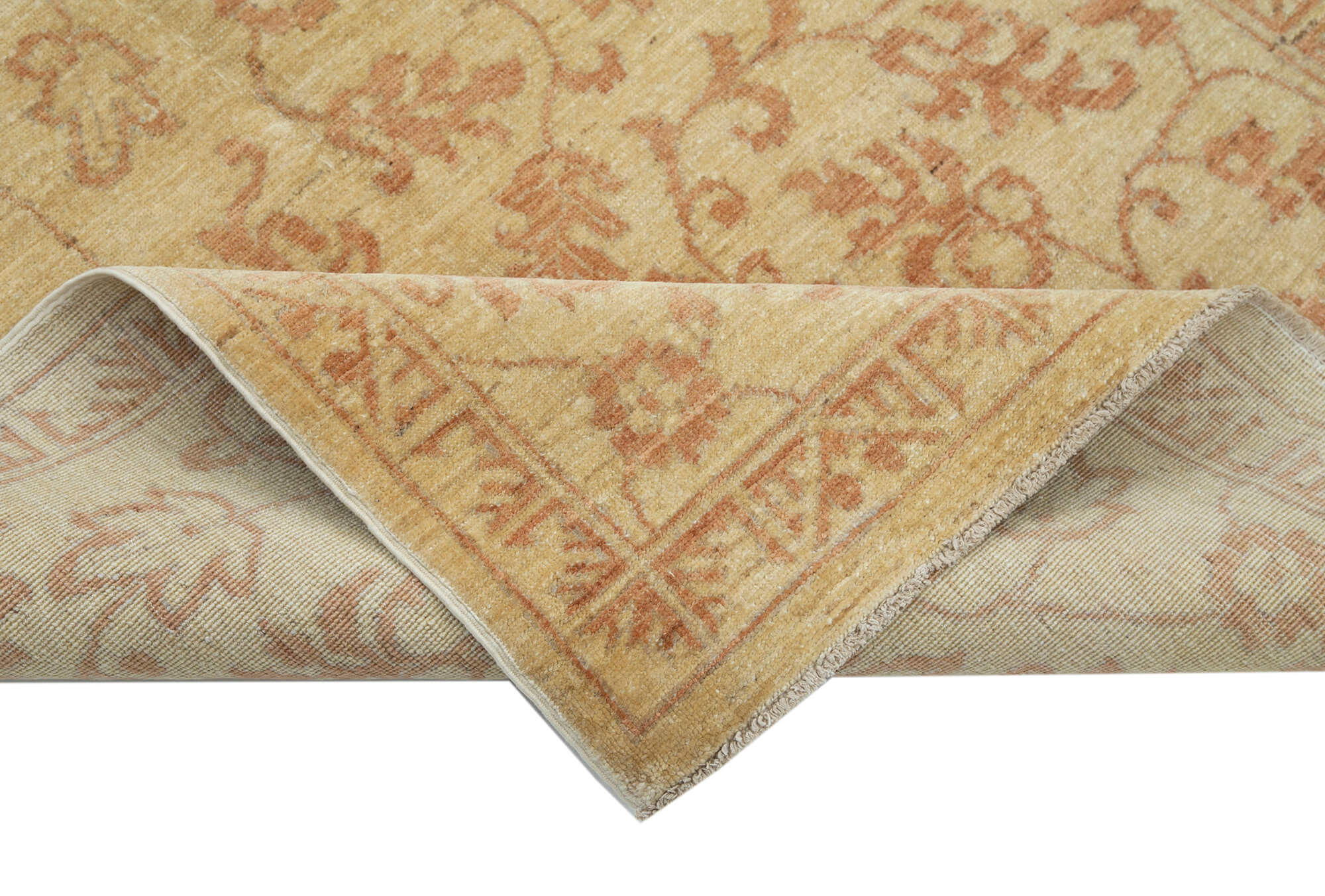 Tebriz Sarı Klasik Pamuk Yün El Dokuma Halısı 115x180 Agacan