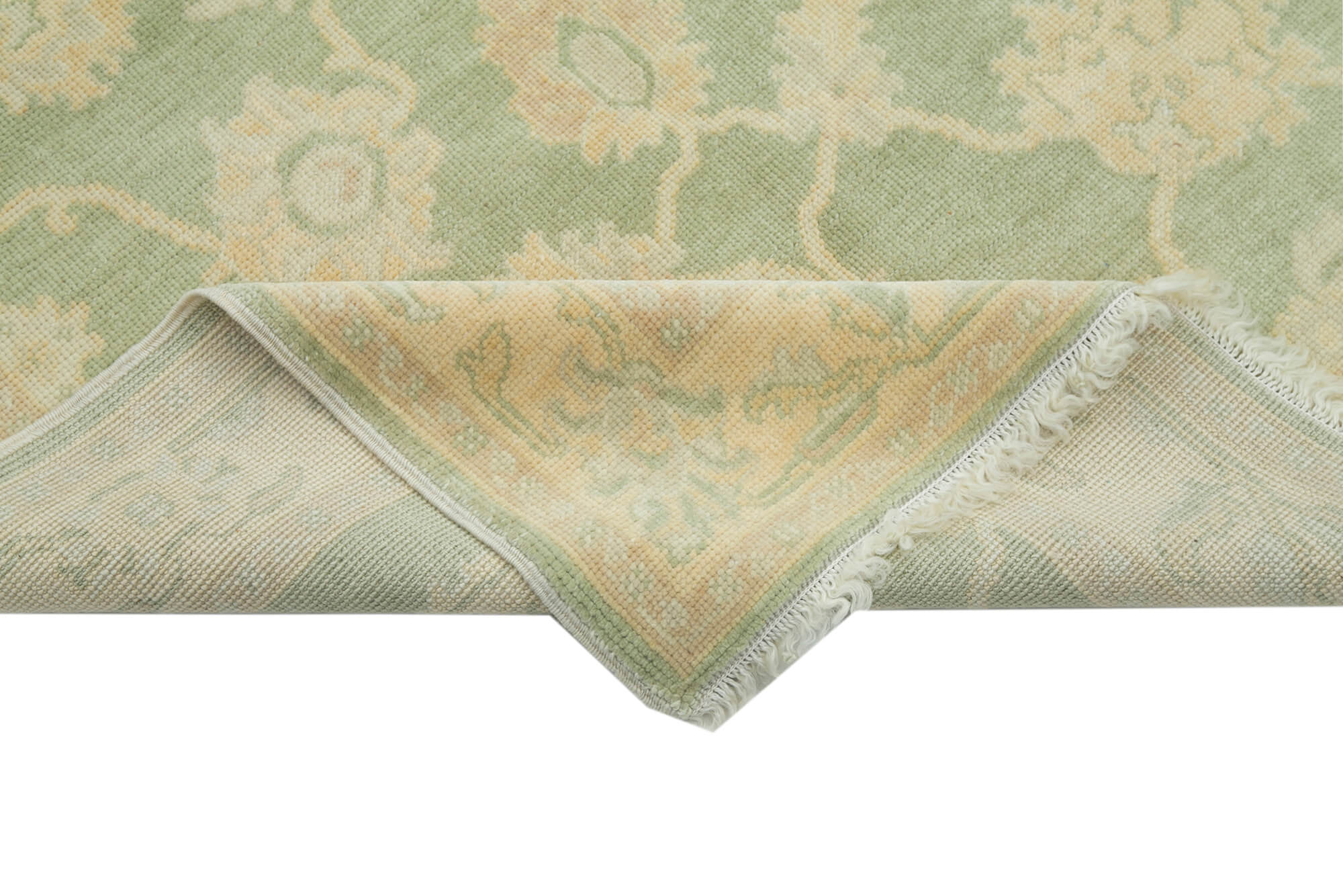 Tebriz Yeşil Klasik Pamuk Yün El Dokuma Halısı 120x183 Agacan