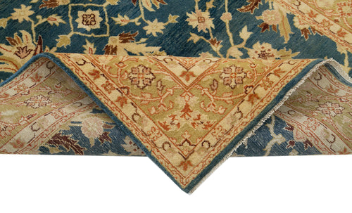 Tebriz Mavi Klasik Pamuk Yün El Dokuma Halısı 121x185 Agacan