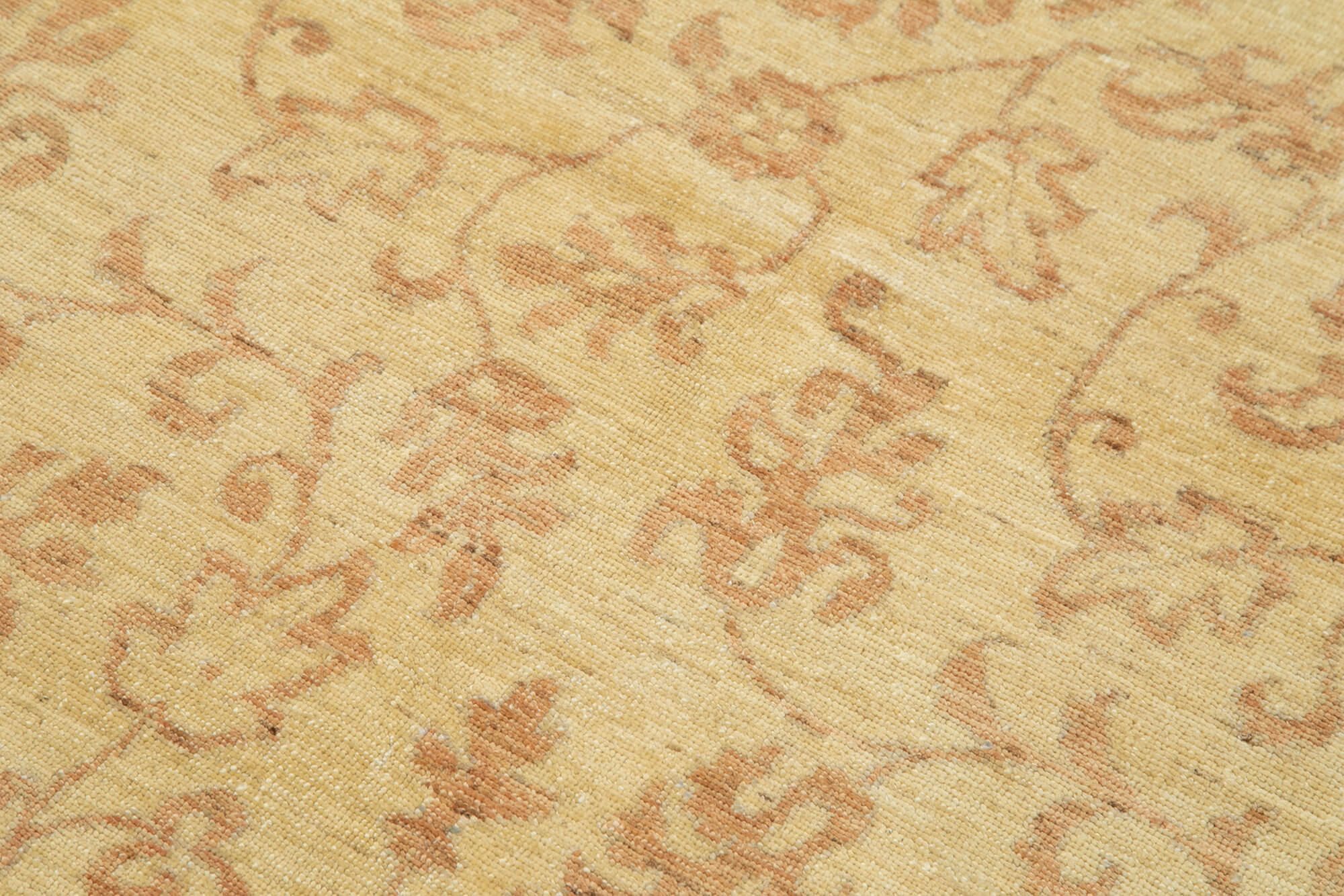 Tebriz Sarı Klasik Pamuk Yün El Dokuma Halısı 118x178 Agacan