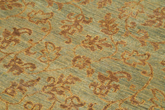 Tebriz Yeşil Klasik Pamuk Yün El Dokuma Halısı 110x177 Agacan