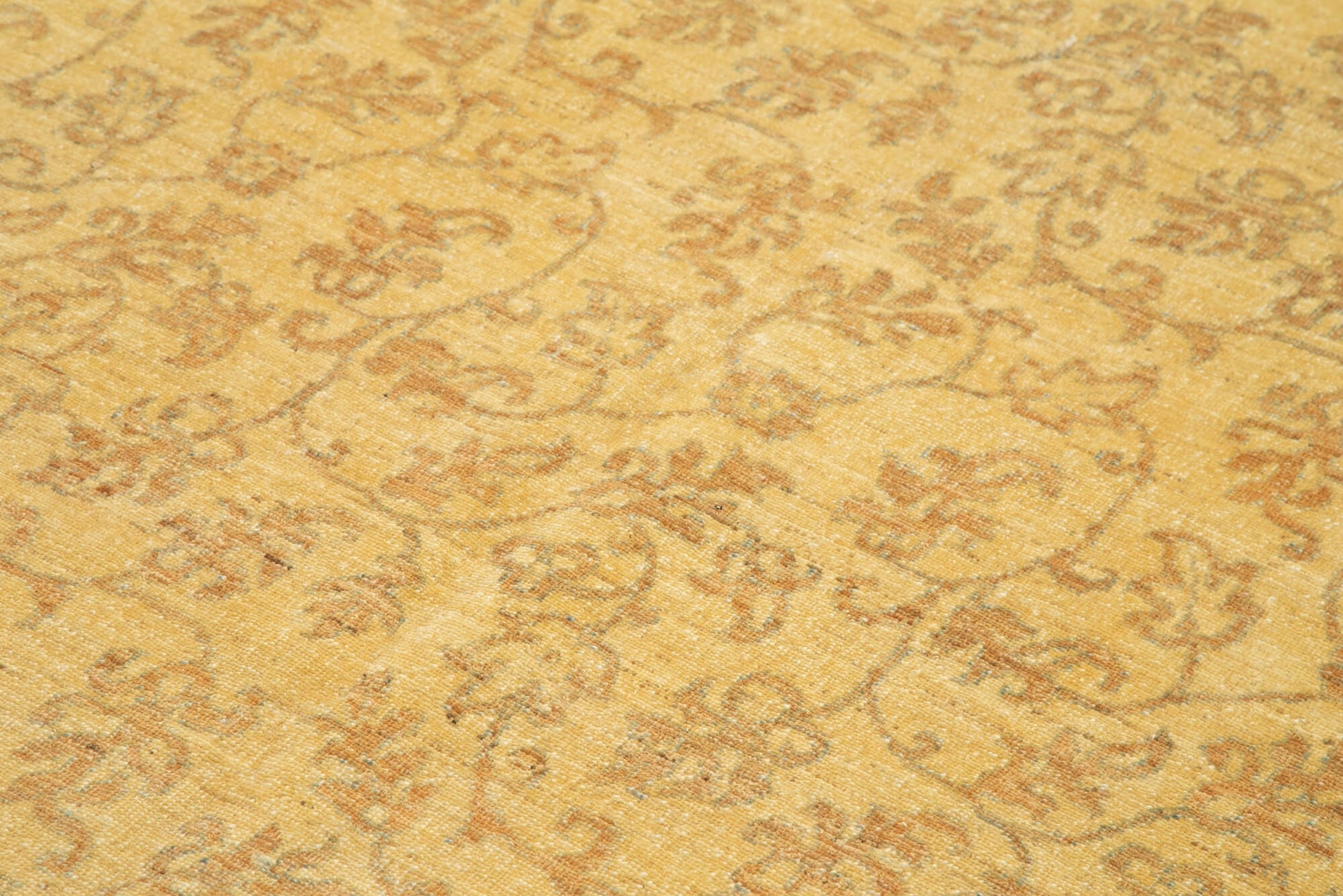 Tebriz Sarı Klasik Pamuk Yün El Dokuma Halısı 178x262 Agacan