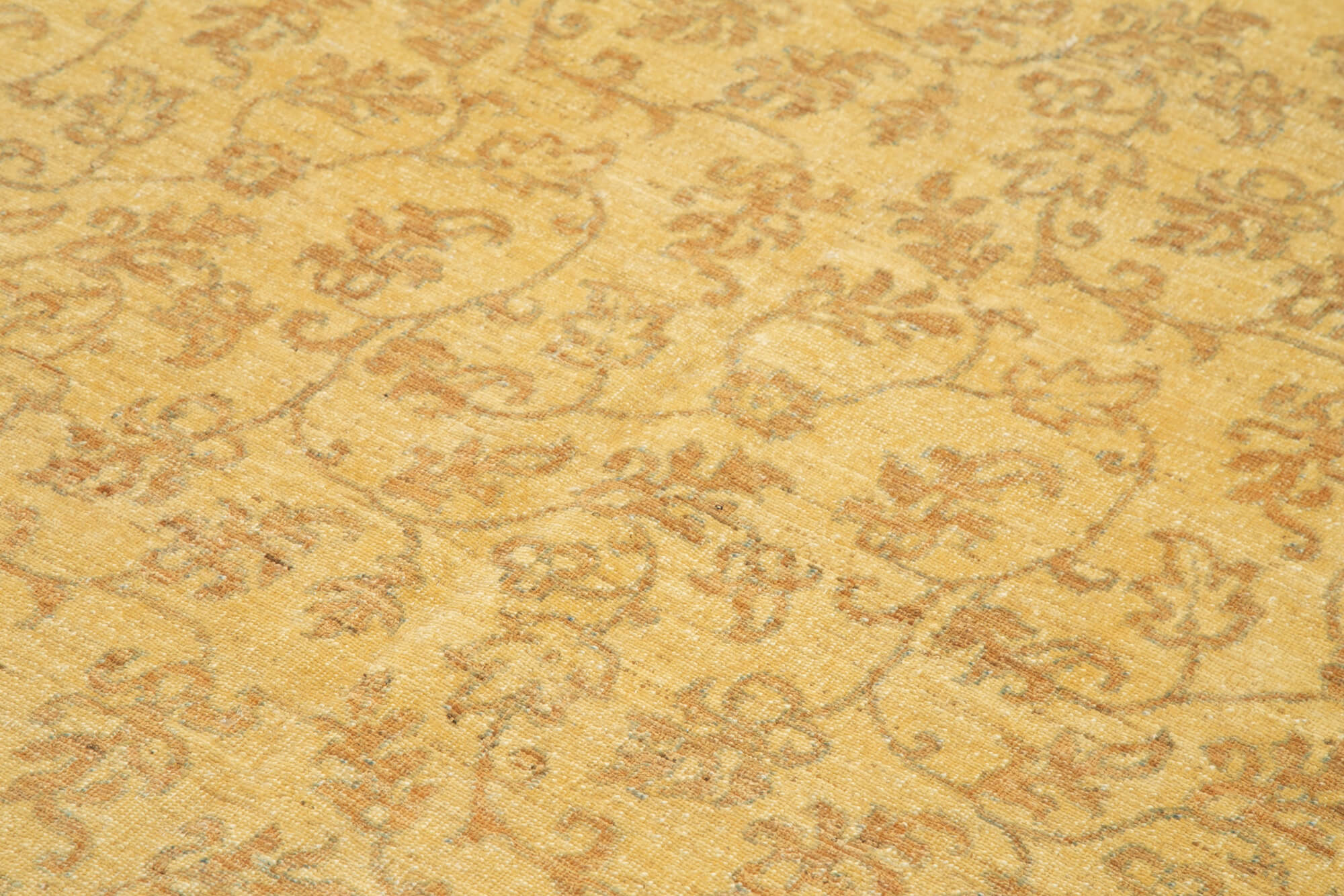 Tebriz Sarı Klasik Pamuk Yün El Dokuma Halısı 178x262 Agacan