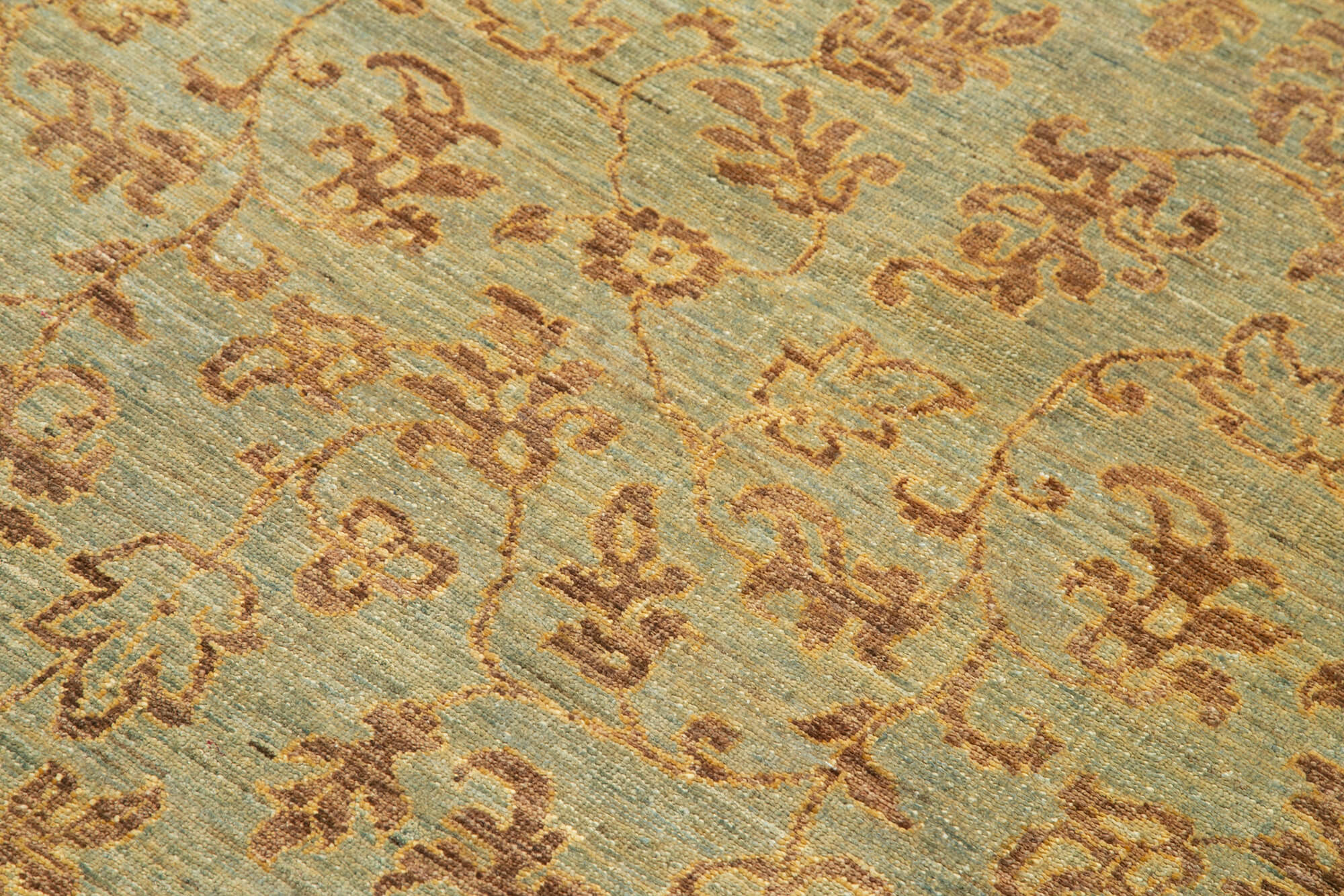 Tebriz Yeşil Klasik Pamuk Yün El Dokuma Halısı 120x173 Agacan