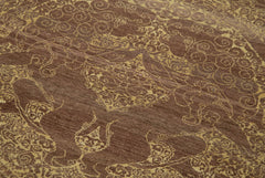 Tebriz Kahverengi Klasik Pamuk Yün El Dokuma Halısı 90x362 Agacan