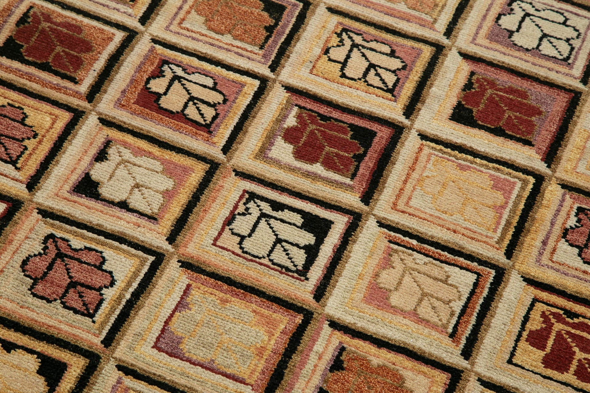 Tebriz Bej Klasik Pamuk Yün El Dokuma Halısı 77x487 Agacan